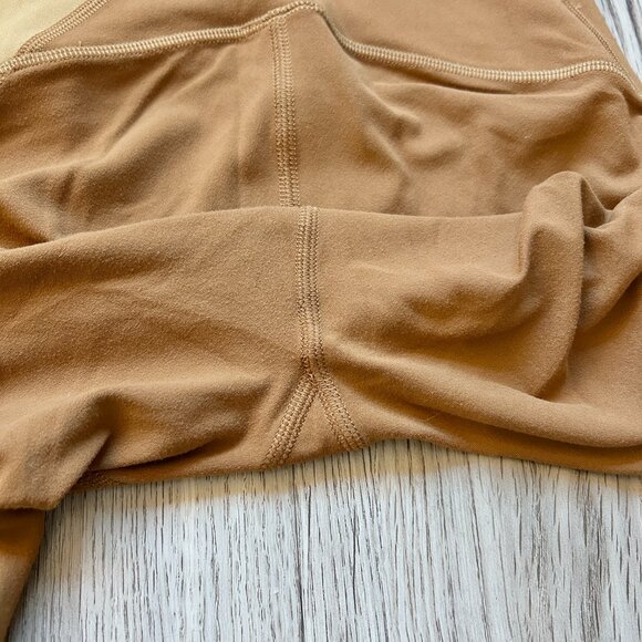 Lululemon Nulu Colour Block High-Rise Tight 25" Copper Brown/Bold Beige Size 2 - Picture 5 of 8